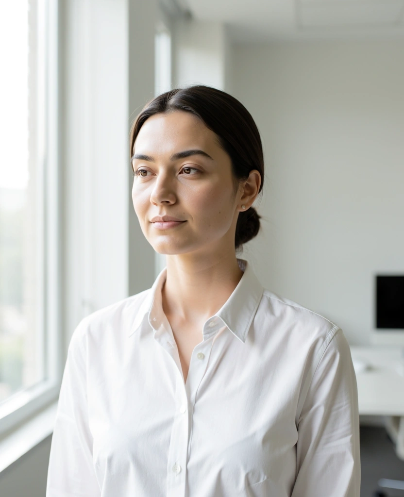 Persoană într-un mediu acustic controlat